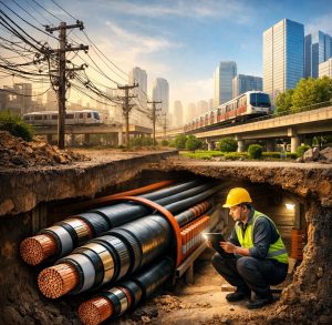 Underground cabling system in India with modern power distribution infrastructure