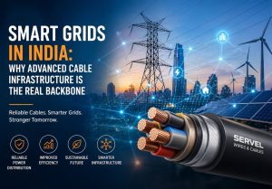 Smart grid infrastructure in India with advanced electrical cables supporting efficient power distribution
